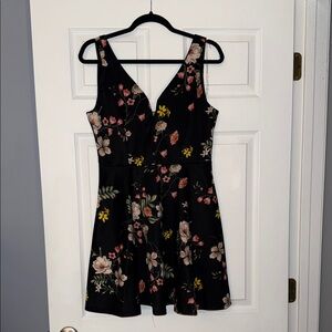 Altar'd State Black Floral Mini Dress